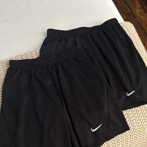 Nike Black Shorts with White Swoosh - Pair